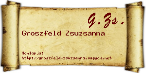 Groszfeld Zsuzsanna névjegykártya